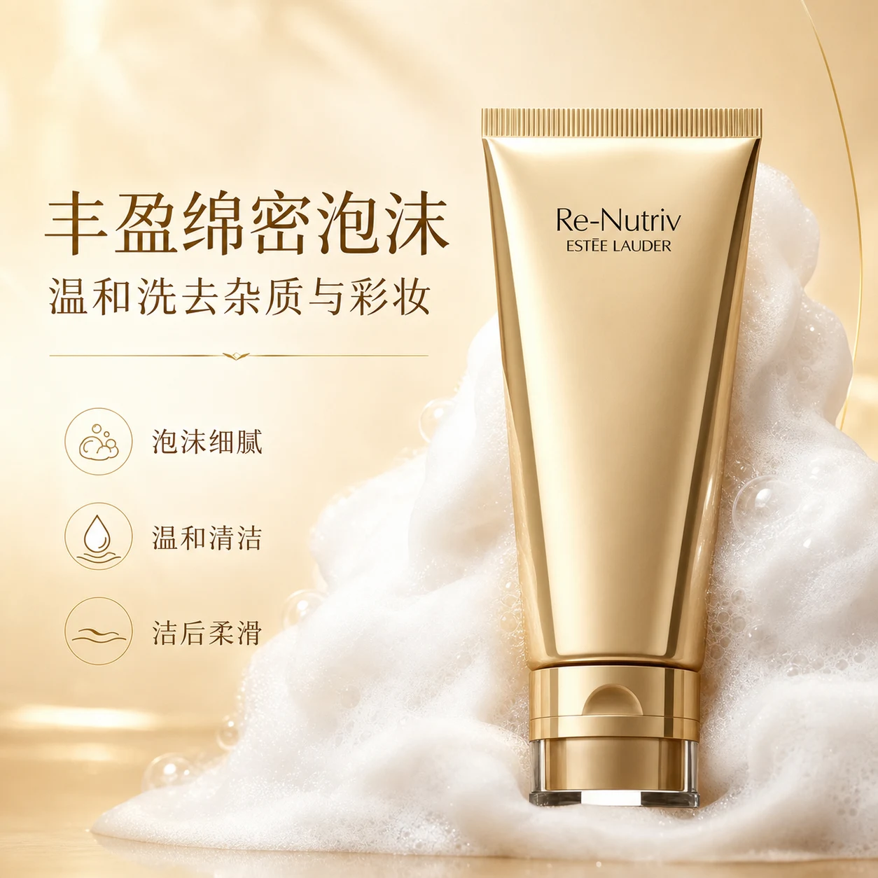 雅诗兰黛 Re-Nutriv 洁面乳重制视觉